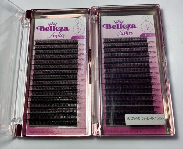Blíster de pestañas 0.07 curva D Belleza Mix negras 10DW