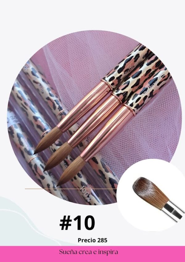 Pincel #10 kolinsky tigrado Belleza Nails