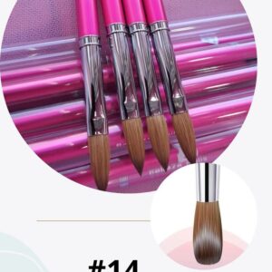 Pincel #14 kolinsky fucsia Belleza Nails