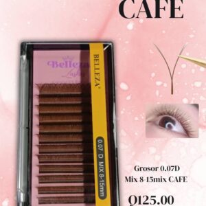 Blíster de pestañas 0.07 curva D Belleza Mix rosado con café